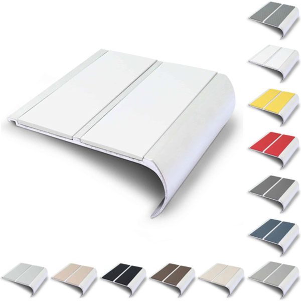 Commercial Stair Nosing 91mm x 35mm Non Slip PVC Insert Bullnose Stair Nosing Edge