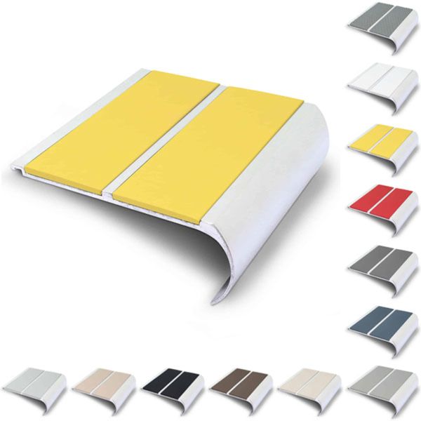 Commercial Stair Nosing 91mm x 35mm Non Slip PVC Insert Bullnose Stair Nosing Edge