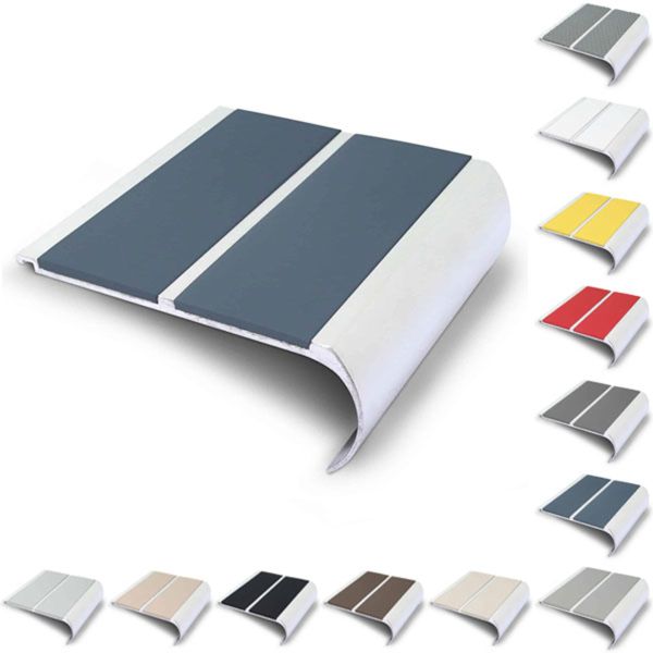 Commercial Stair Nosing 91mm x 35mm Non Slip PVC Insert Bullnose Stair Nosing Edge