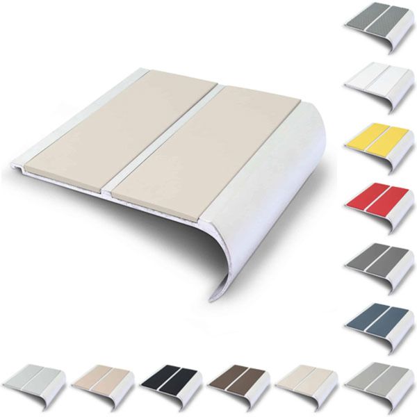 Commercial Stair Nosing 91mm x 35mm Non Slip PVC Insert Bullnose Stair Nosing Edge