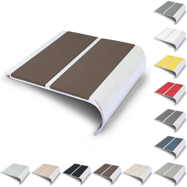 Commercial Stair Nosing 91mm x 35mm Non Slip PVC Insert Bullnose Stair Nosing Edge