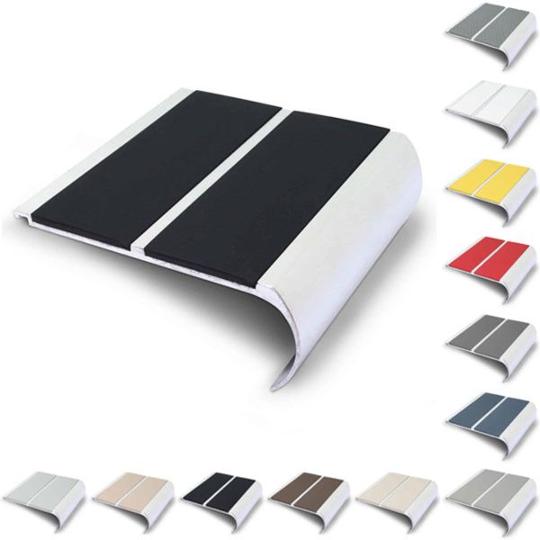 Commercial Stair Nosing 91mm x 35mm Non Slip PVC Insert Bullnose Stair Nosing Edge
