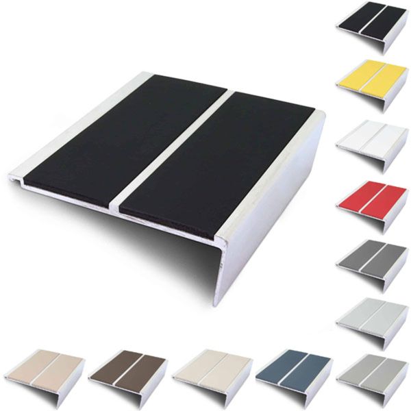 Commercial Stair Nosing 93mm x 32mm Non Slip PVC Insert Stair Nosing Edge Trim