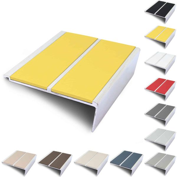 Commercial Stair Nosing 93mm x 32mm Non Slip PVC Insert Stair Nosing Edge Trim