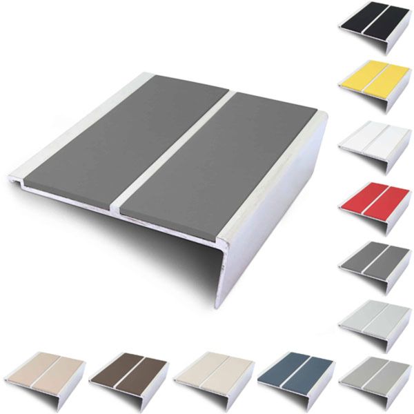 Commercial Stair Nosing 93mm x 32mm Non Slip PVC Insert Stair Nosing Edge Trim