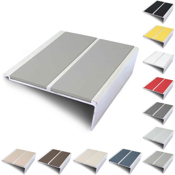 Commercial Stair Nosing 93mm x 32mm Non Slip PVC Insert Stair Nosing Edge Trim