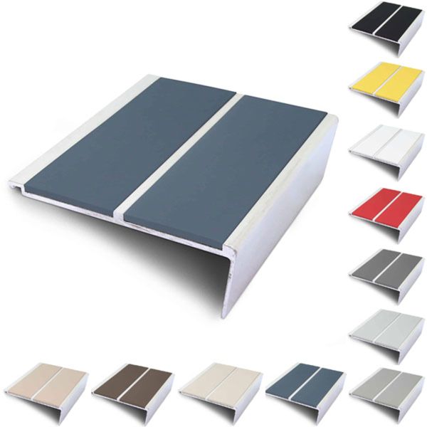 Commercial Stair Nosing 93mm x 32mm Non Slip PVC Insert Stair Nosing Edge Trim