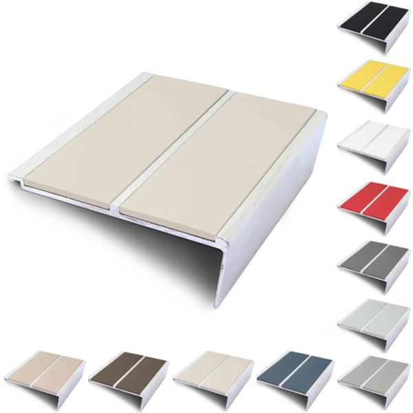 Commercial Stair Nosing 93mm x 32mm Non Slip PVC Insert Stair Nosing Edge Trim