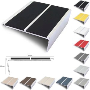 Commercial Stair Nosing 93mm x 32mm Non Slip PVC Insert Stair Nosing Edge Trim