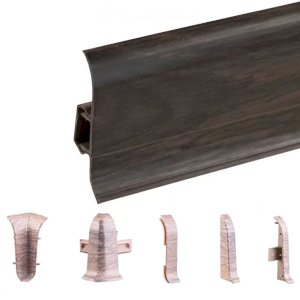 Congo Oak PVC Skirting Board & Accessories Cable Cover Flexible Edges
