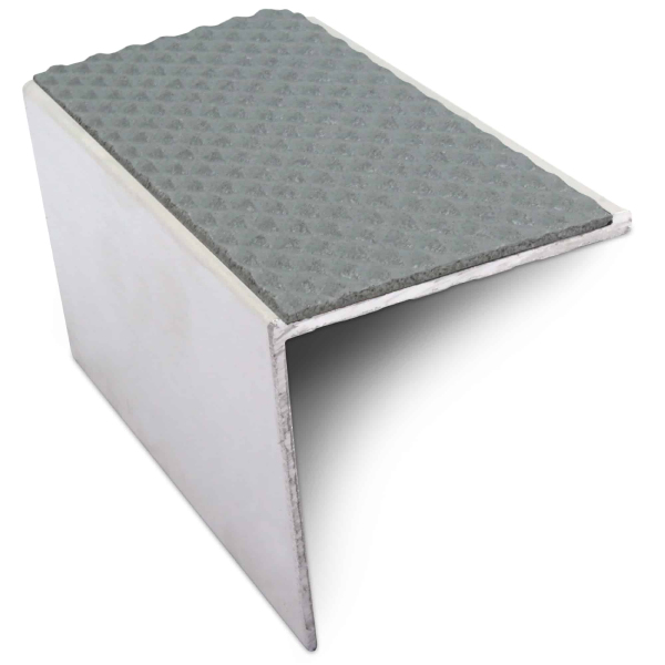 DDA Compliant Aluminium Non Slip Stair Nosing Edge Trim With Pvc Insert 56 x 55mm 