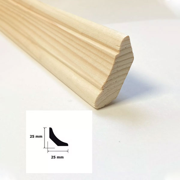  Decorative Trim Moulding Beading Wooden Timber Edging Pine Scotia 1m Long
