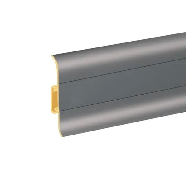  Grey PVC Skirting Board & Accessories Cable Cover Flexible Edges