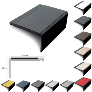 Heavy Duty Hard Node PVC Non Slip Stair Nosing 60.4 x 32mm