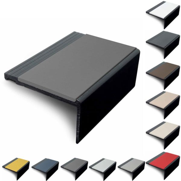 Heavy Duty Hard Node PVC Non Slip Stair Nosing 60.4 x 32mm