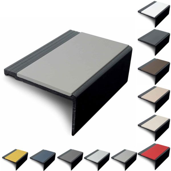 Heavy Duty Hard Node PVC Non Slip Stair Nosing 60.4 x 32mm