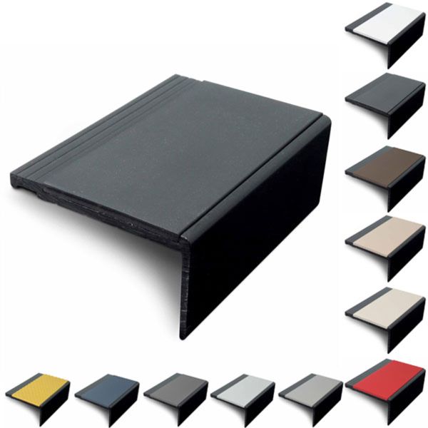 Heavy Duty Hard Node PVC Non Slip Stair Nosing 60.4 x 32mm