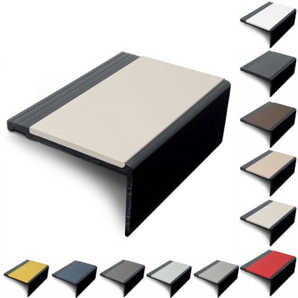 Heavy Duty Hard Node PVC Non Slip Stair Nosing 60.4 x 32mm