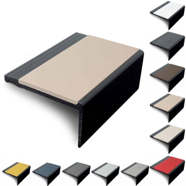 Heavy Duty Hard Node PVC Non Slip Stair Nosing 60.4 x 32mm