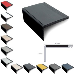 Heavy Duty Hard Nose Non Slip PVC Stair Nosing 60.4 x 32mm