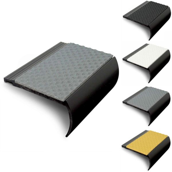 Heavy Duty PVC Non Slip Tredsafe 72 x 38mm Hard Nose Commercial Stair Nosing