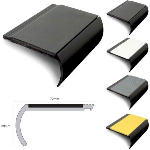 Heavy Duty PVC Non Slip Tredsafe 72 x 38mm Hard Nose Commercial Stair Nosing