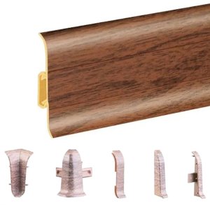  Kempas PVC Skirting Board & Accessories Cable Cover Flexible Edges
