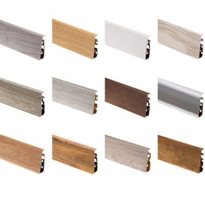Light Grey Oak PVC Skirting Board & Accessories with Flexible Edges and Cable Cover
