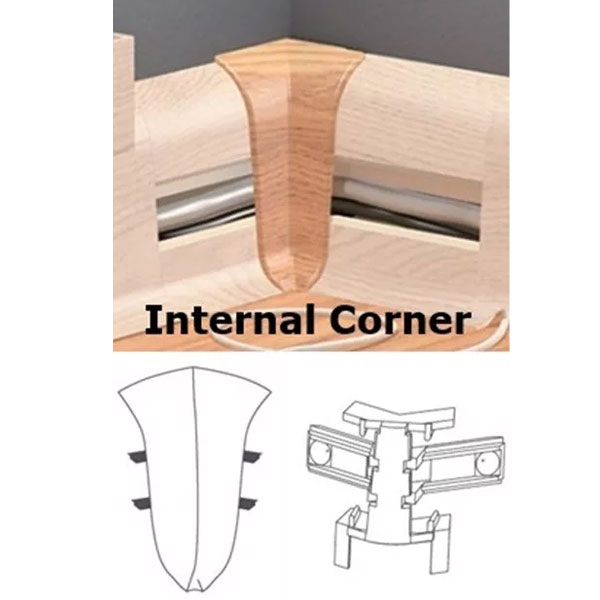 Light Oak PVC Skirting Board & Accessories Cable Cover Flexible Edges