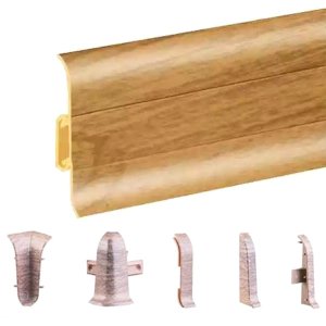 Light Oak PVC Skirting Board & Accessories Cable Cover Flexible Edges