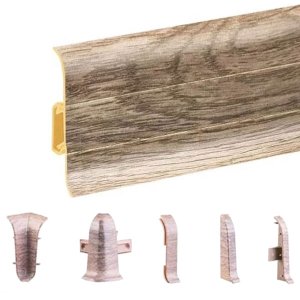 Nordic Oak PVC Skirting Board & Accessories Cable Cover Flexible Edges