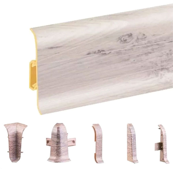 Oak Chillout PVC Skirting Board & Accessories Cable Cover Flexible Edges