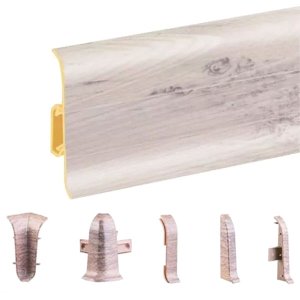 Oak Chillout PVC Skirting Board & Accessories Cable Cover Flexible Edges