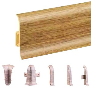 Oak Nevada PVC Skirting Board & Accessories Cable Cover Flexible Edges