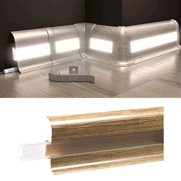 Pecan Nevada PVC Skirting Board & Accessories Cable Cover Flexible Edges
