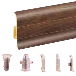 Pecan Nevada PVC Skirting Board & Accessories Cable Cover Flexible Edges