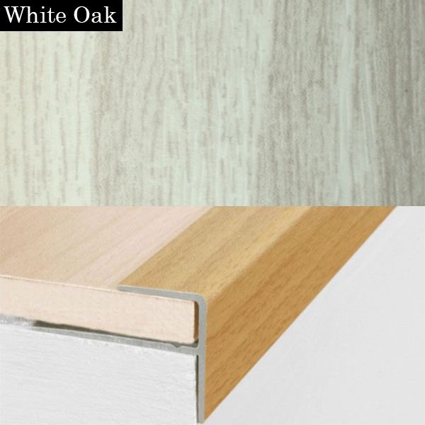 Push-In Aluminium Wood Effect Stair Nosing Edge Trim 15 x 22mm 