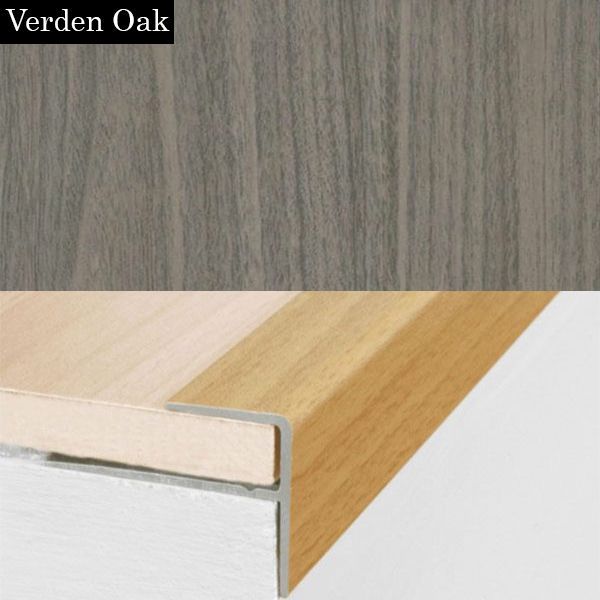 Push-In Aluminium Wood Effect Stair Nosing Edge Trim 15 x 22mm 