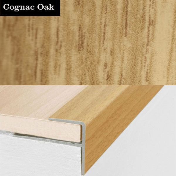 Push-In Aluminium Wood Effect Stair Nosing Edge Trim 15 x 22mm 