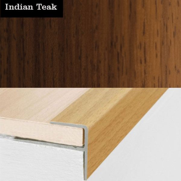 Push-In Aluminium Wood Effect Stair Nosing Edge Trim 15 x 22mm 
