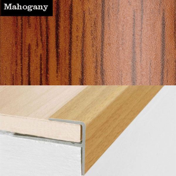 Push-In Aluminium Wood Effect Stair Nosing Edge Trim 15 x 22mm 