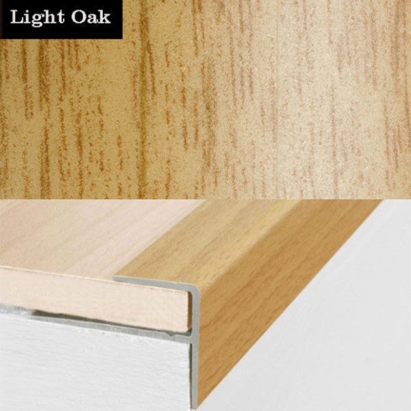 Push-In Aluminium Wood Effect Stair Nosing Edge Trim 15 x 22mm 