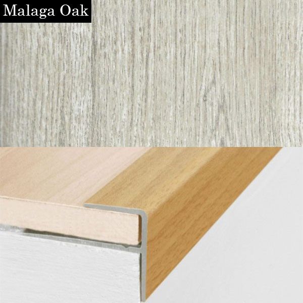 Push-In Aluminium Wood Effect Stair Nosing Edge Trim 15 x 22mm 