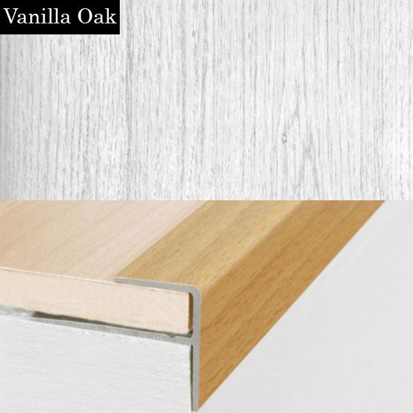 Push-In Aluminium Wood Effect Stair Nosing Edge Trim 15 x 22mm 