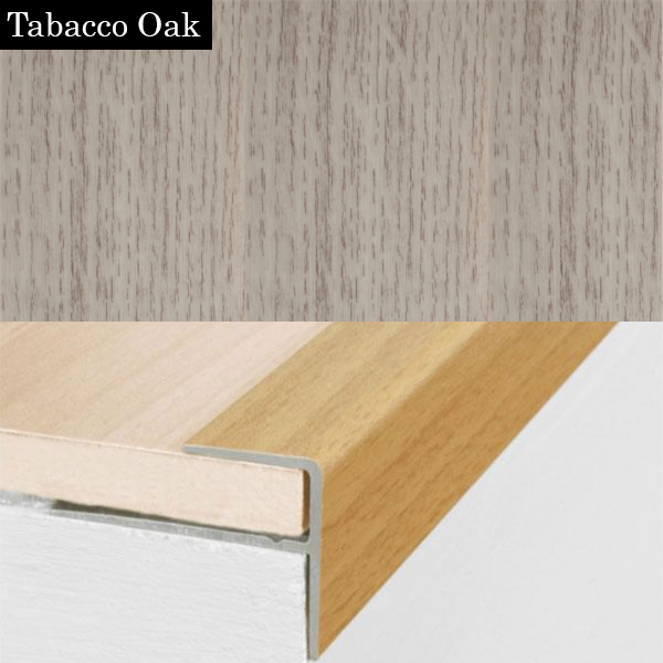 Push-In Aluminium Wood Effect Stair Nosing Edge Trim 15 x 22mm 
