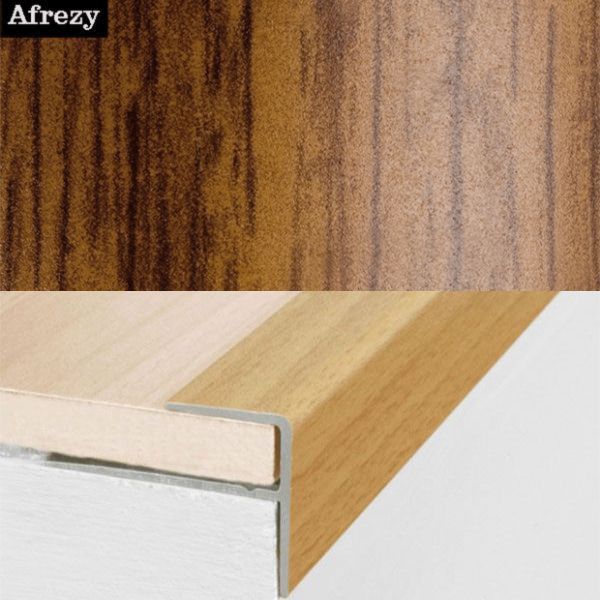 Push-In Aluminium Wood Effect Stair Nosing Edge Trim 15 x 22mm 