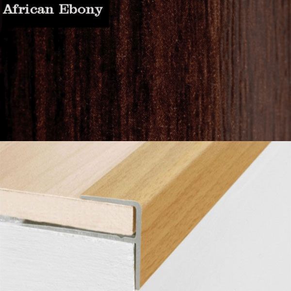 Push-In Aluminium Wood Effect Stair Nosing Edge Trim 15 x 22mm 