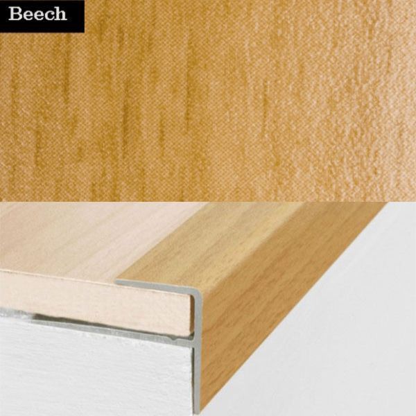 Push-In Aluminium Wood Effect Stair Nosing Edge Trim 15 x 22mm 