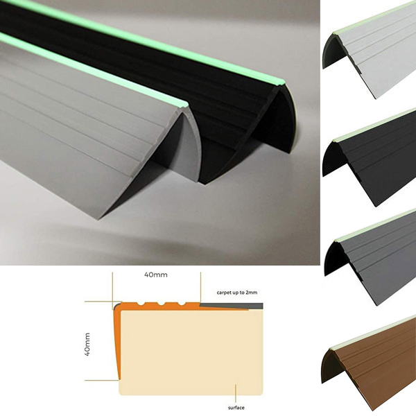 PVC Bullnose Stair Nosing Anti Slip Rubber Angle Step Edge