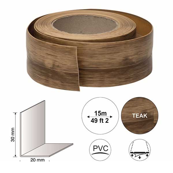 Self Adhesive Flexible PVC Skirting Board 15m Long